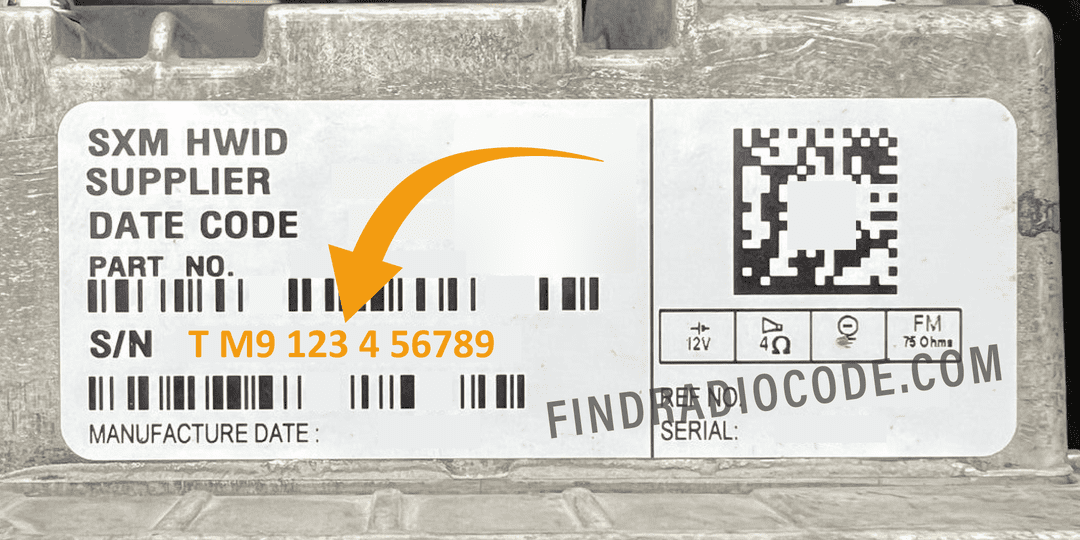 Uconnect 8.4 Panasonic label serial number for Radio Code
